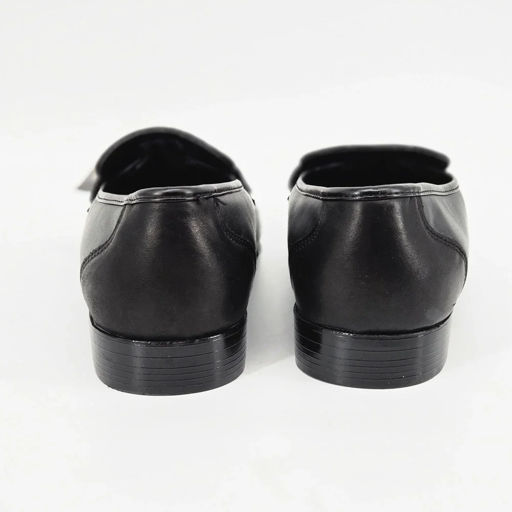 Thom McAn Men Black Leather Poron 4000 Penny Loafers Dress Shoes 10W NWT Y2K